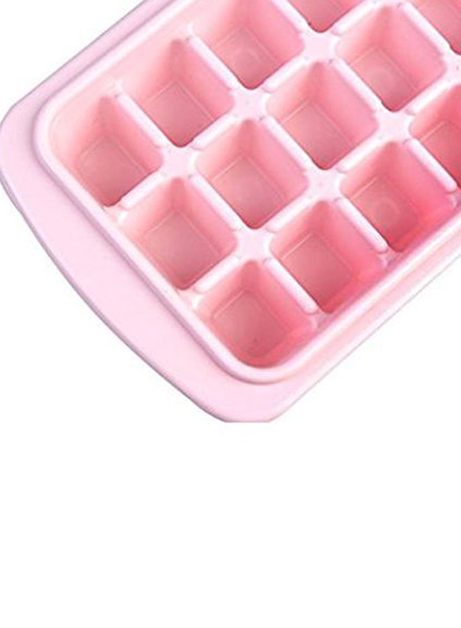 قالب ثلج مكونة من 32 مكعب مع صندوق تخزين وملعقة الوردي/الشفاف 25x10x10سم - Image 3