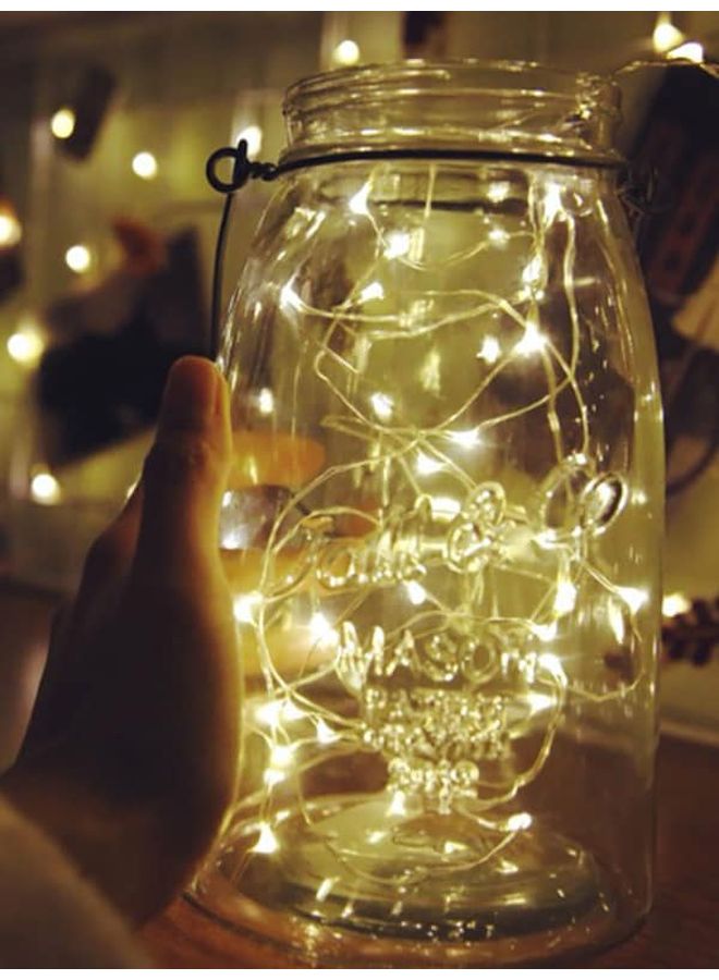 بيوينتي سلسلة مصابيح LED للديكور أبيض دافئ 2متر - Image 2