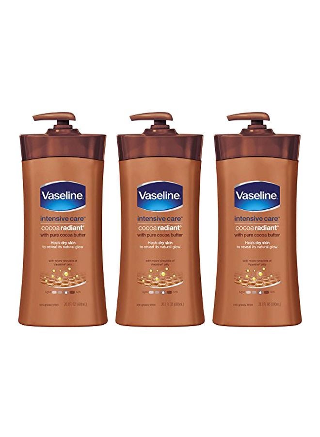 Vaseline Pack Of 3 Intensive Care Cocoa Radiant Body Lotion