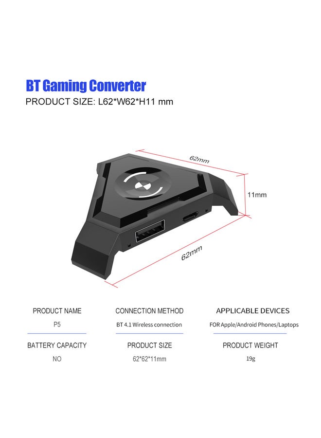 HXSJ P5 Gaming Converter Black - Image 4