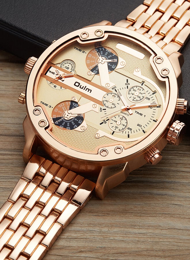 Oulm Men's Stainless Steel Chronograph Watch HT3548-GGD  - Image 3