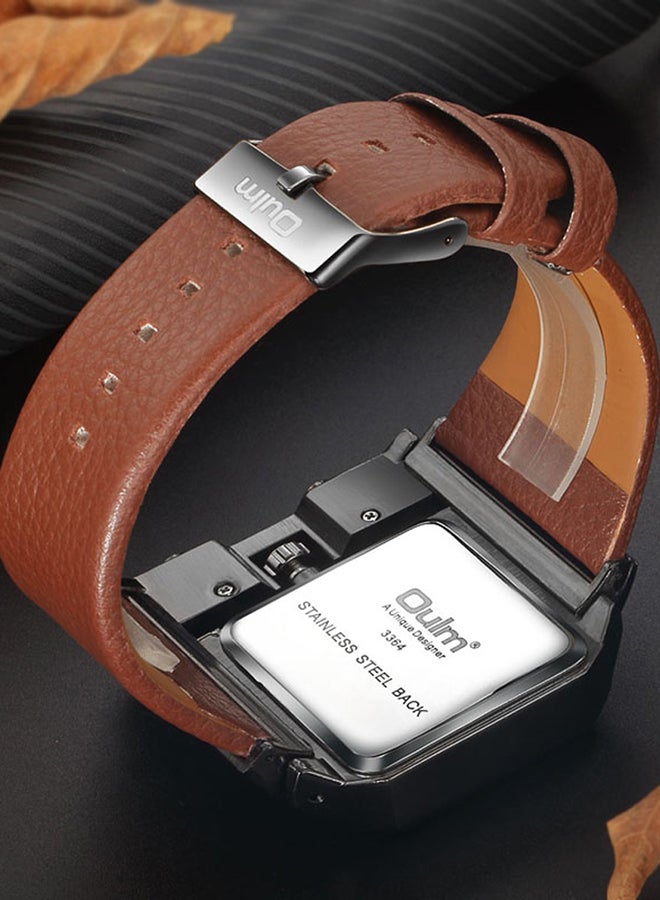 أولم ساعة يد كوارتز بعقارب وسوار من الجلد طراز HP336401 للرجال - Image 5