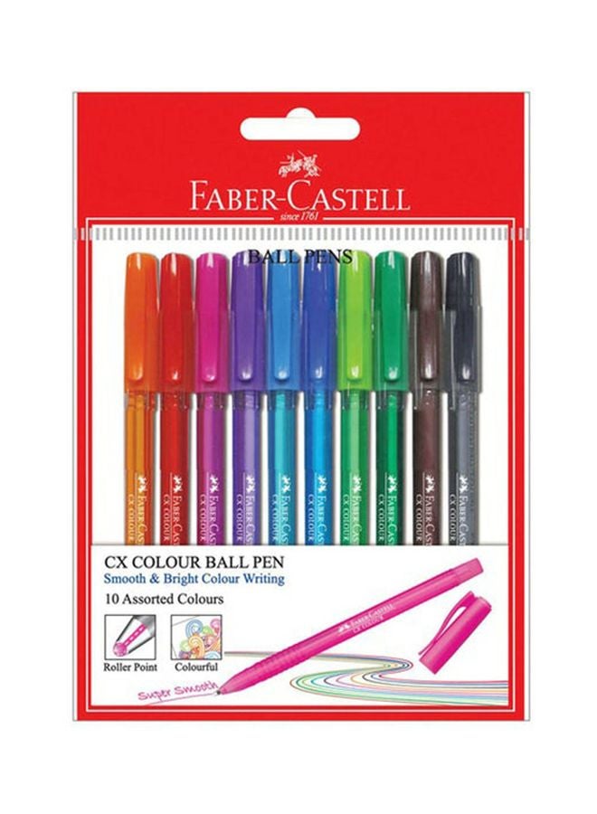 FABER-CASTELL - 10-Piece Cx Ball Pen Set Multicolour - Image 1