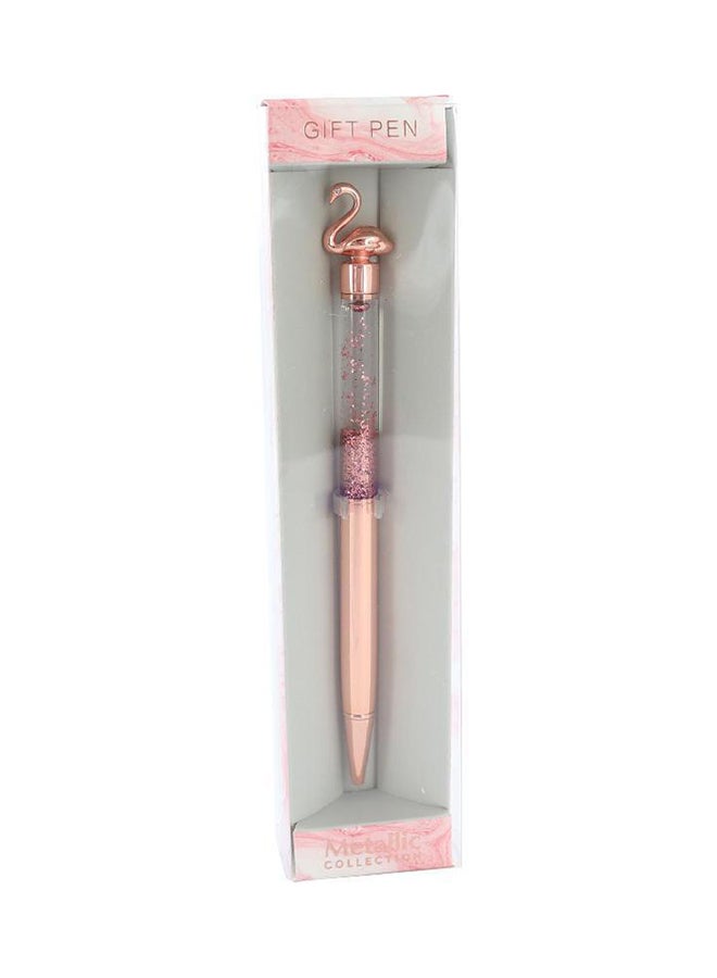Metallic Floating Swan Rollerball Pen Pink/Clear