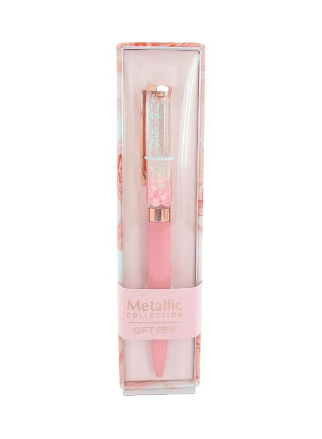 ROCO Metallic Floating Glitter Rollerball Pen Pink