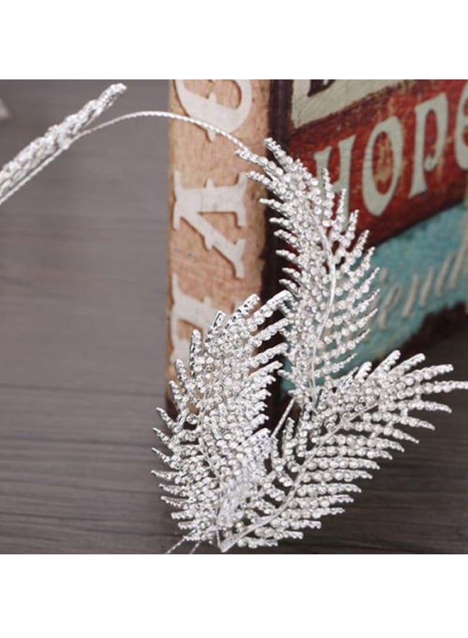 بيوينتي تاج مرصع بحجر الراين فضي 31سم - Image 2