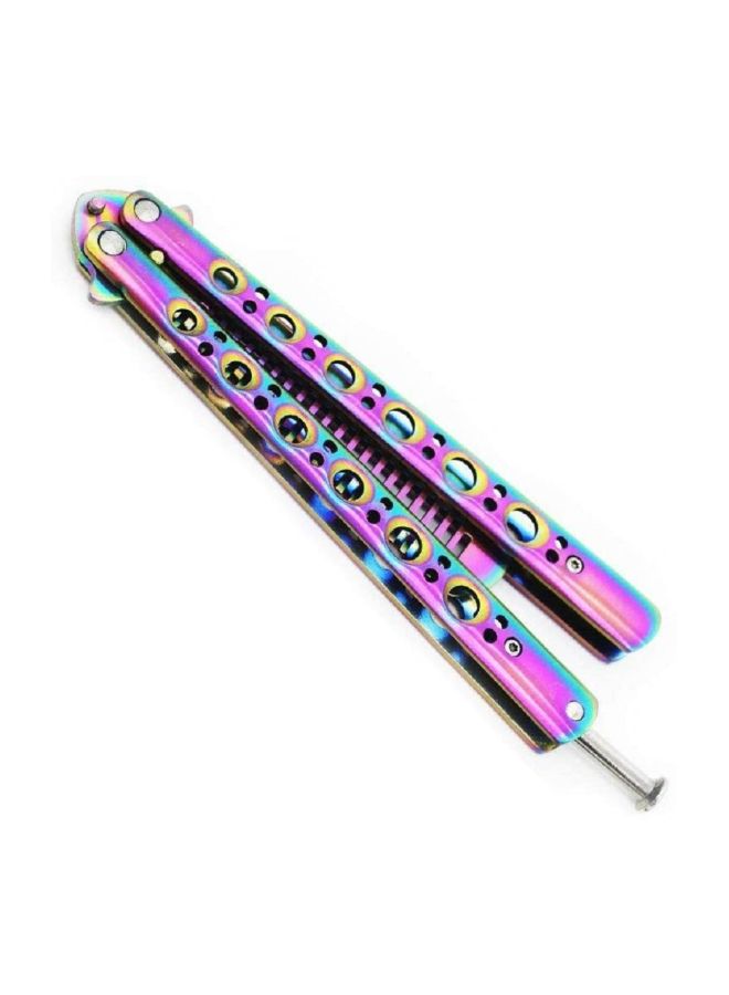 Stainless Steel Folding Butterfly Comb Purple/Blue/Green 22.7cm - Image 2