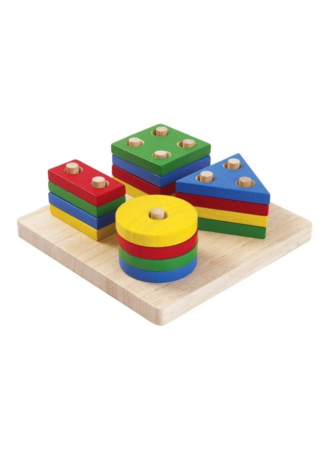 PlanToys Geometric Shape Sorting Board 17.5x17.5x5.8cm  - Image 1