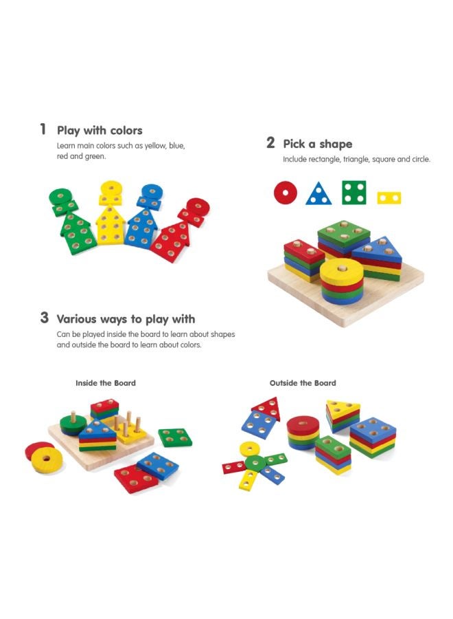 PlanToys Geometric Shape Sorting Board 17.5x17.5x5.8cm  - Image 2