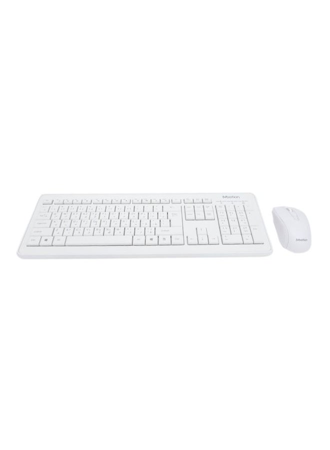 Meetion - Wireless Keyboard And Mouse Set - English/Arabic White - Image 1