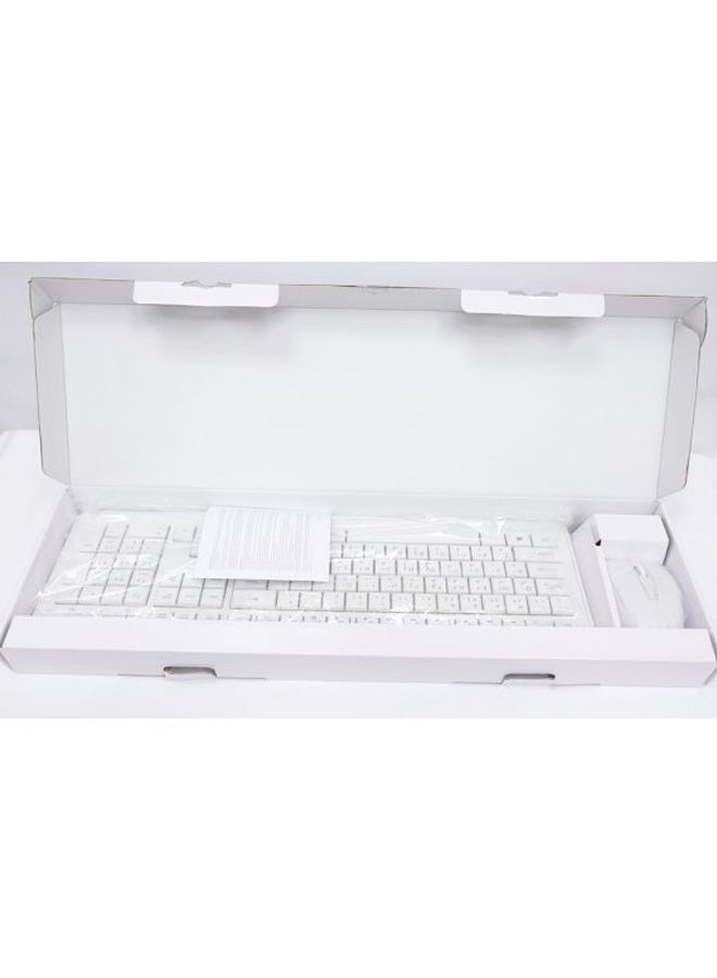 Meetion - Wireless Keyboard And Mouse Set - English/Arabic White - Image 1