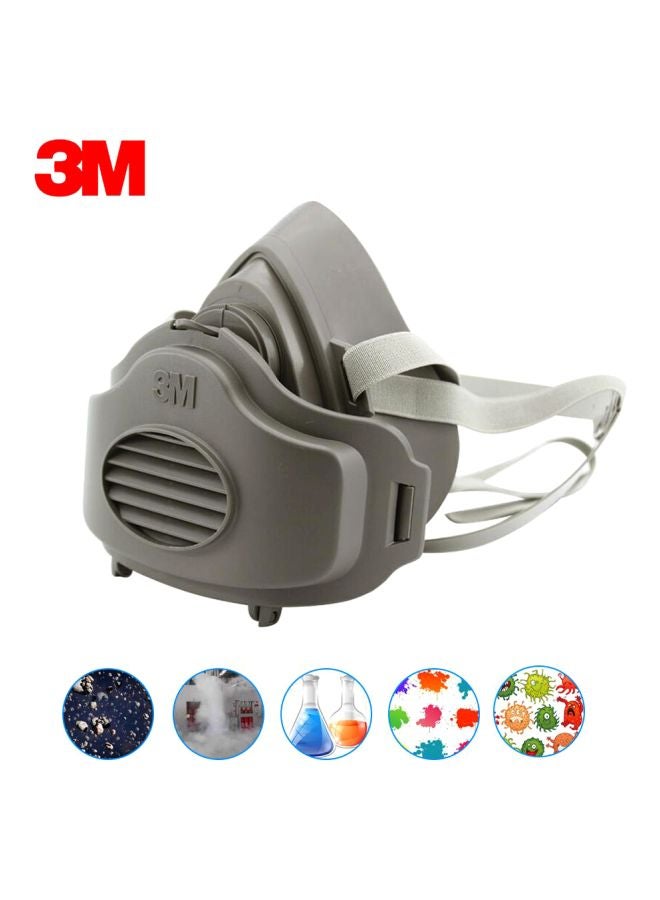 3M - Half Face Respirator Mask Grey/White - Image 1