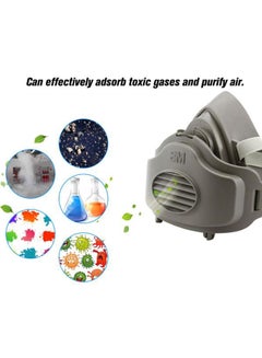 3M Half Face Respirator Mask Grey/White  - Image 4