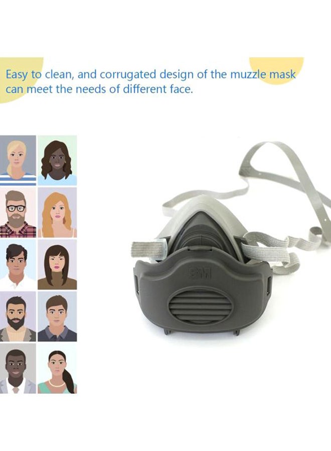3M - Half Face Respirator Mask Grey/White - Image 1