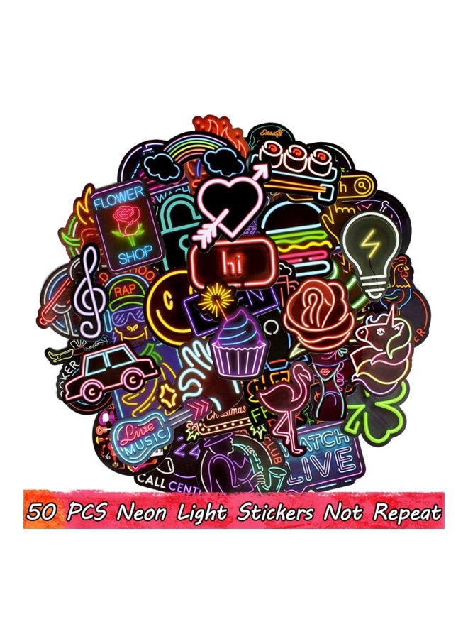 null - 50-Piece Neon Light Stickers - Image 1