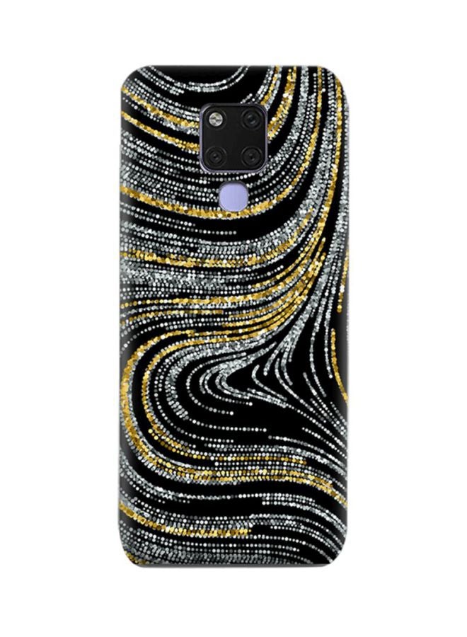 Huawei Mate 20 X Tpu Case With Luxury Swirled Texture Pattern Black/Gold/Silver