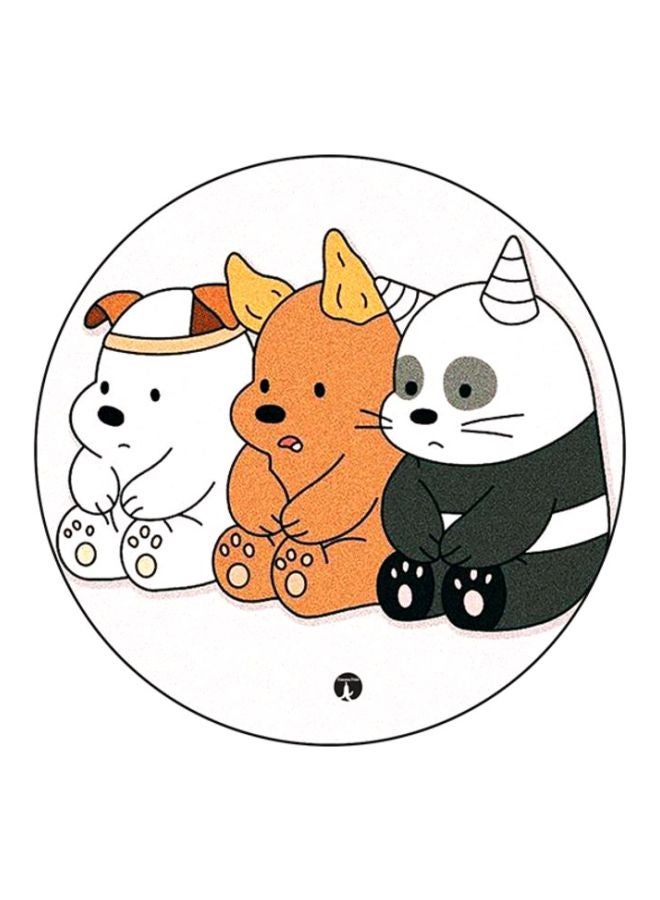 We Bare Bears Printed Mouse Pad White/Black/Orange