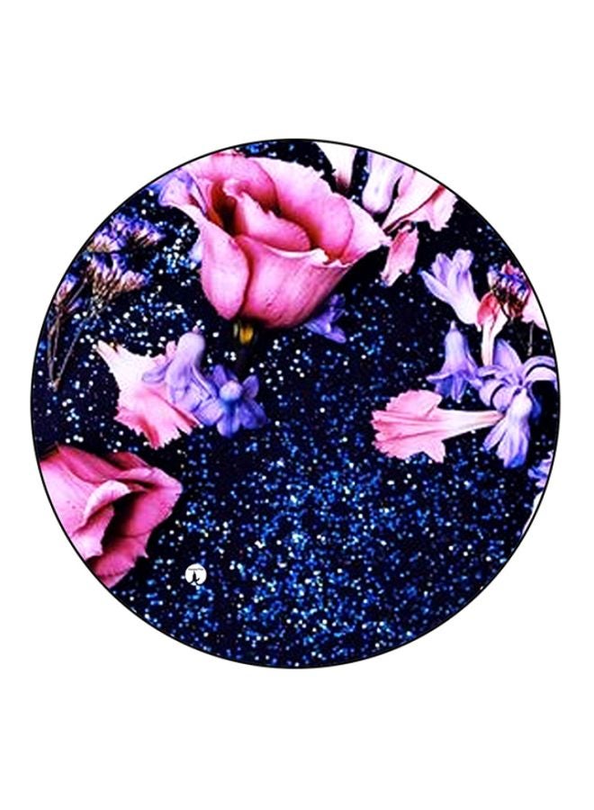 BP Flowers Printed Mouse Pad Black/Blue/Pink