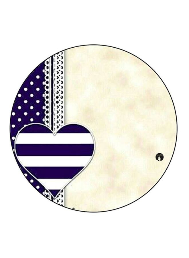BP Printed Round Mouse Pad Beige/Blue/White