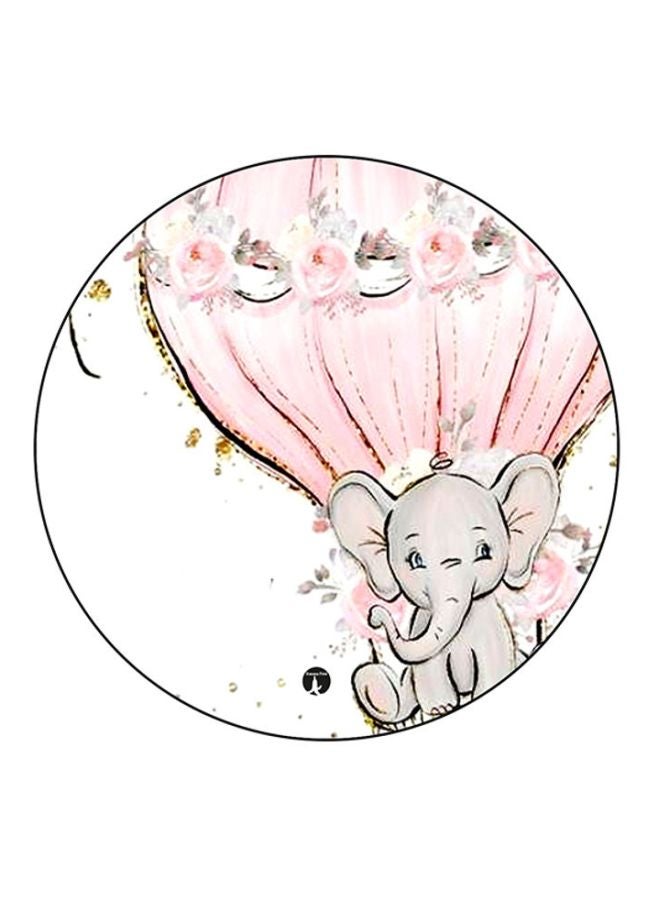 BP An Elephant Printed Mouse Pad White/Pink/Grey
