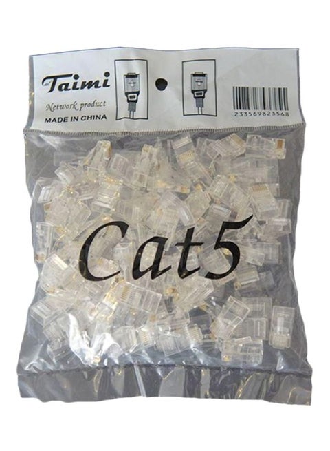 موصلات CAT5 مكوّنة من 100 قطعة شفاف