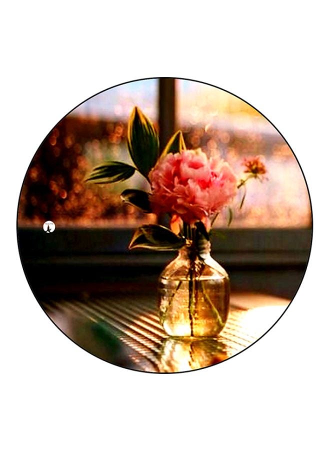 بي بي لوحة ماوس بنمط يحمل صورة وردة أسود/وردي/بني