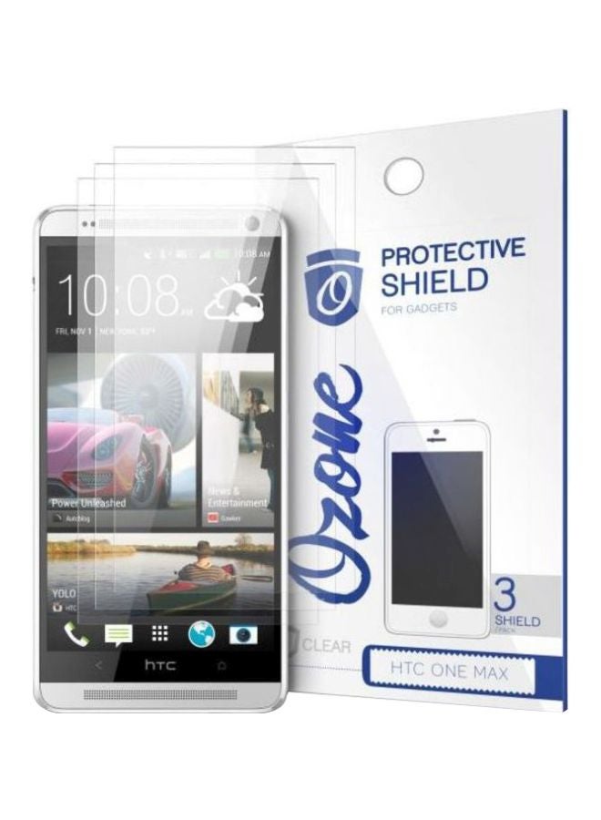 Ozone Pack Of 3 Crystal HD Screen Protector Scratch Guard For HTC One Max Clear