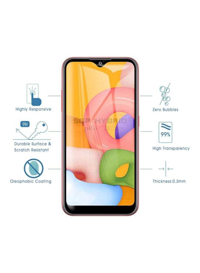 Muzz Tempered Glass Screen Protector For Samsung Galaxy A01 Black/Clear  - Image 2