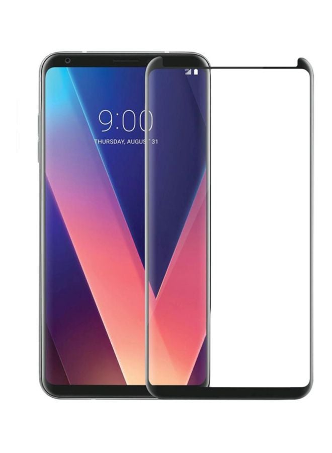 Muzz Framed 3D Curved Tempered Glass Screen Protector For LG V30 Black/Clear 