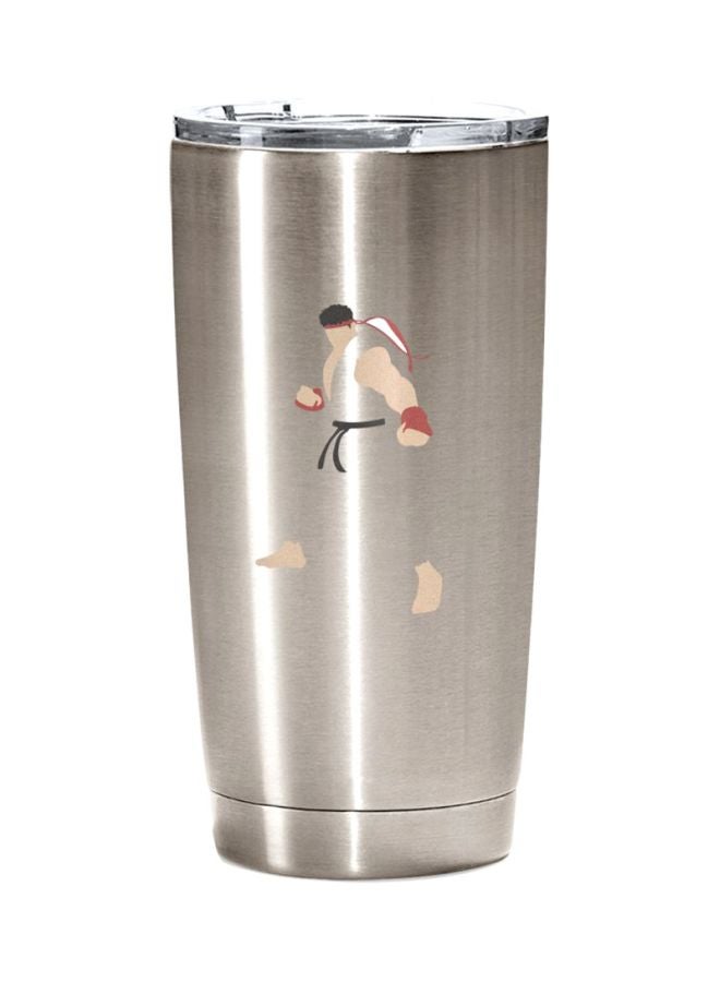 LOUD UNIVERSE Stainless Steel Travel Tumbler With Acrylic Lid Silver  - Image 1