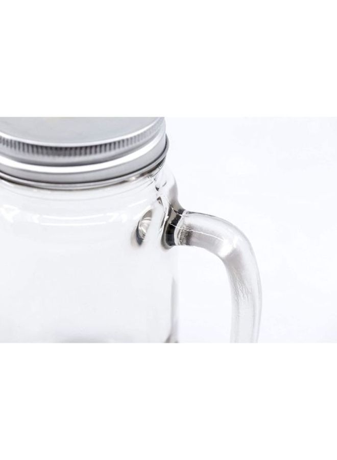 LOUD UNIVERSE Glass Mason Jar With Lid And Straw Clear/Pink/Silver  - Image 2