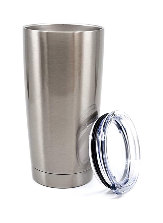 LOUD UNIVERSE Stainless Steel Travel Tumbler With Acrylic Lid Silver  - Image 2