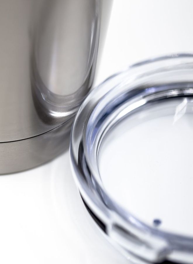 LOUD UNIVERSE Stainless Steel Travel Tumbler With Acrylic Lid Silver  - Image 4