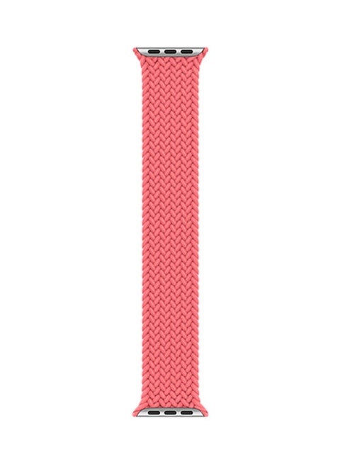 Replacement Nylon Braided Apple Watch Band for 45/44/42 mm Large Pink