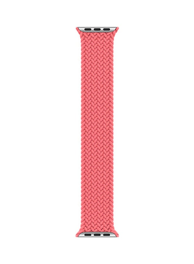 Foxcon - Replacement Nylon Braided Apple Watch Band for 45/44/42 mm Small Pink - Image 1