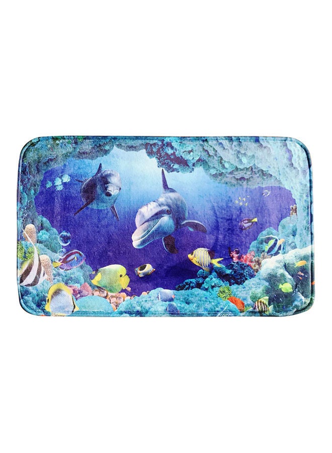 4 Pcs/set Summer Beach Conch Starfish Printed Pattern Bathroom Decoration Water-resistant Shower Curtain Pedestal Rug Lid Toilet Cover Mat Non-slip Bath Mat Set Green 40.0 x 30.0 x 4.0cm - Image 3