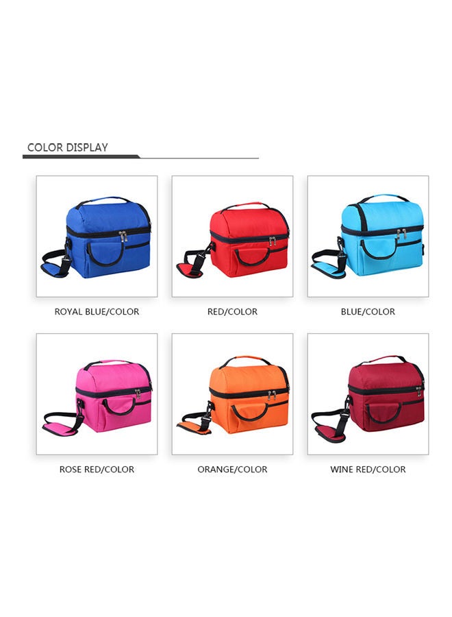 Generic Large Capacity Insulated Square Lunch Bag Cooler Tote Carry Bags Travel Bento Box With Adjustable Shoulder Strap Dark blue  - Image 3