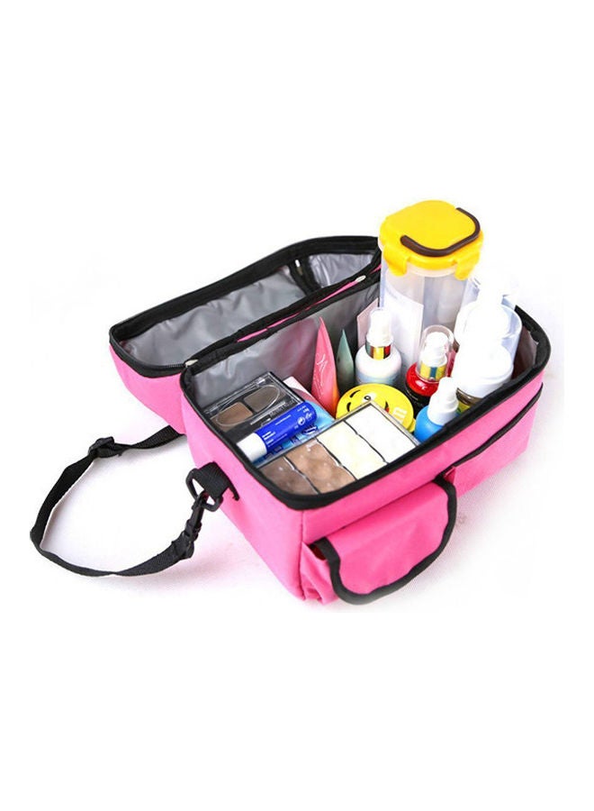 Generic Large Capacity Insulated Square Lunch Bag Cooler Tote Carry Bags Travel Bento Box With Adjustable Shoulder Strap Wine Red - Image 3