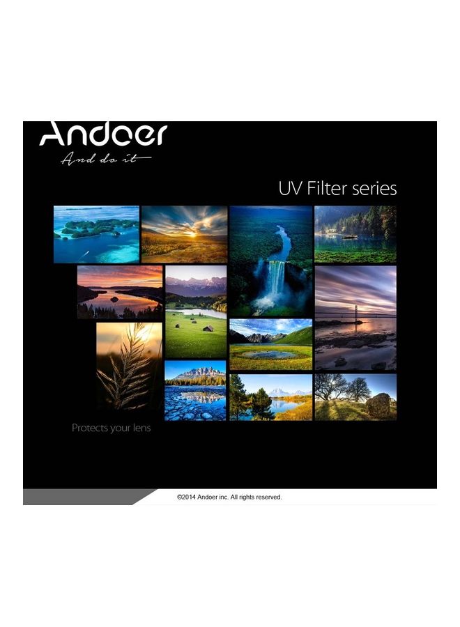 ANDOER 58 Mm UV Ultra-Violet Filter Lens Protector For Canon Nikon DSLR Camera 9.0 x 7.2 x 1.5cm Black  - Image 2