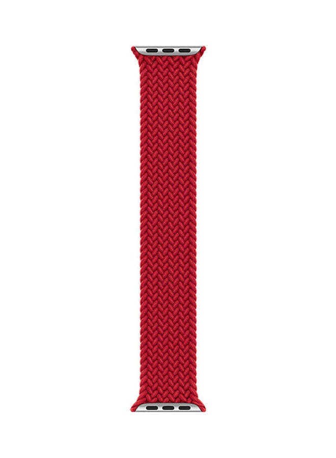 Foxcon - Replacement Nylon Braided Apple Watch Band for 45/44/42 mm Medium Red - Image 1