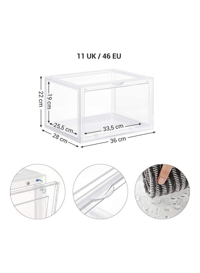 Lushh - Shoe Storage Organizer (Transparent), Side Open High Quality Transparent 36 x 29 x 22cm - Image 1