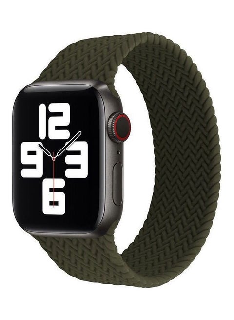 Silicon Braided Replacement Strap For Apple Watch Series 7/6/SE/5/4 45/44/42 mm Small Green
