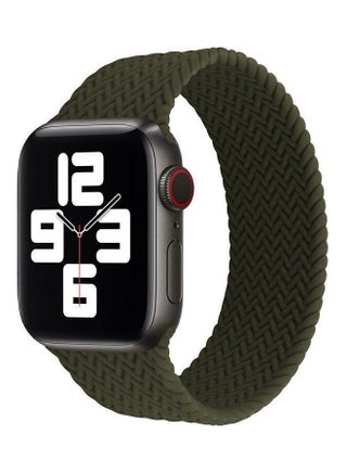 Silicon Braided Replacement Strap For Apple Watch Series 7/6/SE/5/4 45/44/42 mm Large Green - v1606595450/N42648556A_1