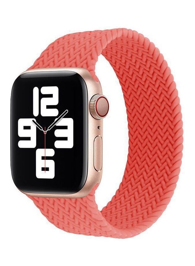 Foxcon - Silicon Braided Replacement Strap For Apple Watch Series 7/6/SE/5/4 41/40/38 mm Small Pink - Image 1