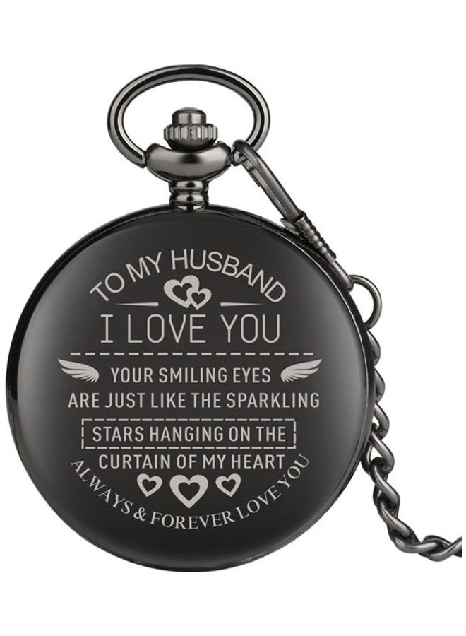 YASH - Retro Style I Love You My Husband Quartz Pocket - Image 1
