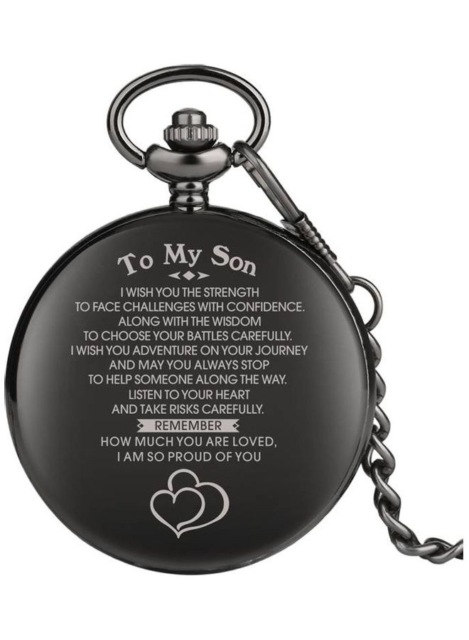 ياش ساعة جيب كوارتز بتصميم كلاسيكي مطبوع عليها عبارة I Love You Son  - Image 1