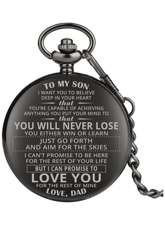 ياش ساعة جيب كوارتز بتصميم كلاسيكي مطبوع عليها عبارة I Love You Son من داد  - Image 1