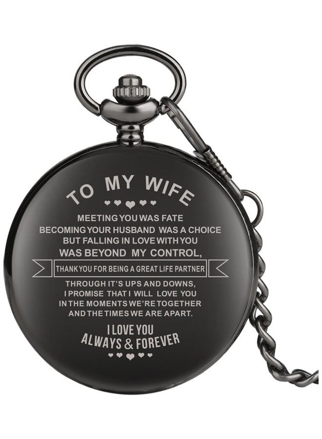 YASH - Retro Style I Love You Wife Quartz Pocket Watch - Image 1