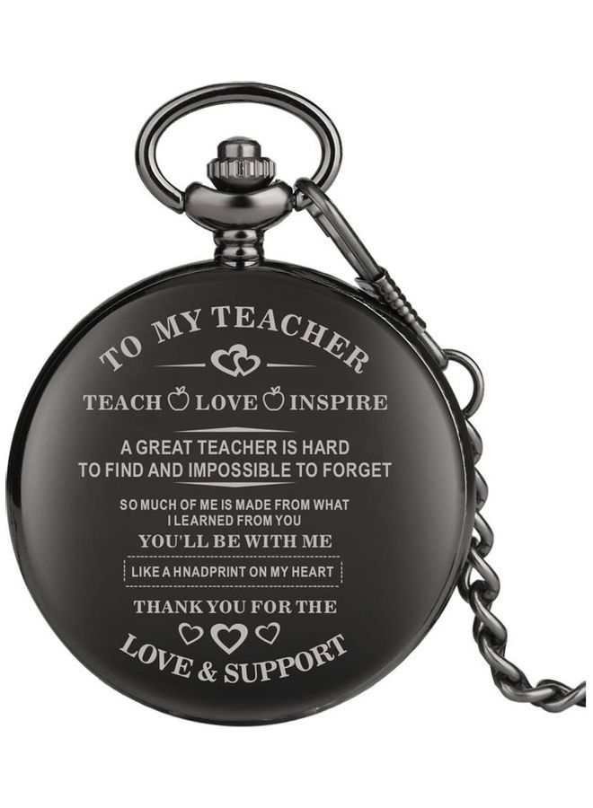 YASH - Retro Style I Love You Teacher Quartz Pocket Watch - Image 1