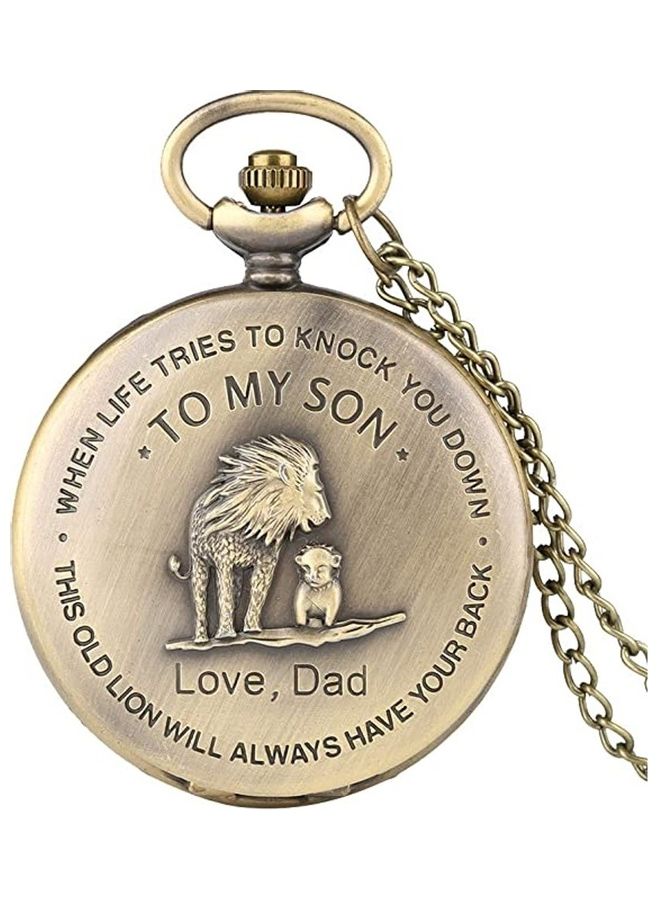 YASH - Retro Style Lion's Son Quartz Pocket Watch - Image 1